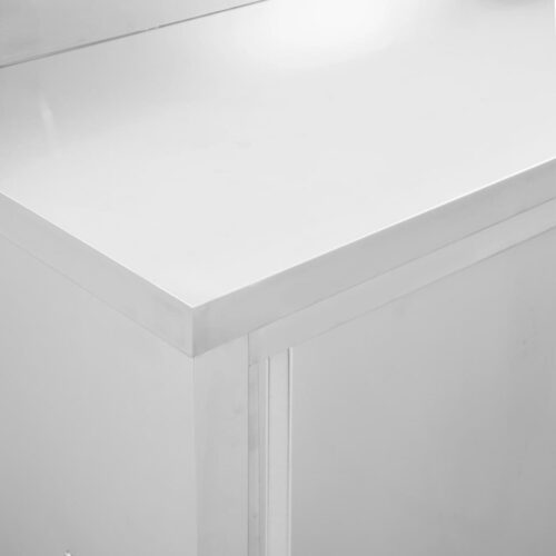 Work Tables with Sliding Doors 2pcs 240x50x(95-97)cm Stainless Steel - Image 7