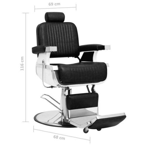 Barber Chair Black 68x69x116cm Faux Leather - Image 7