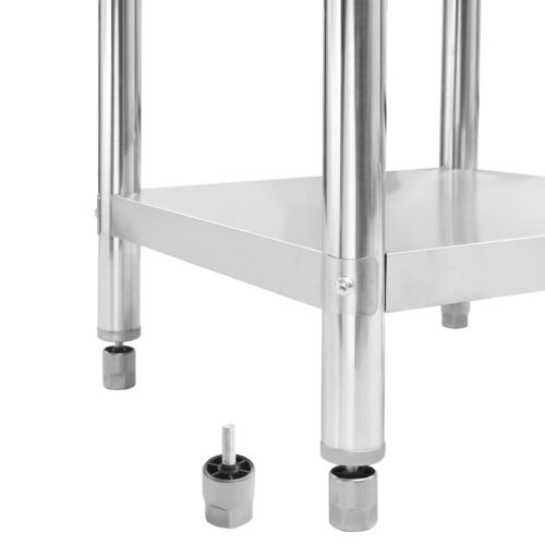 Kitchen Work Table with Backsplash 100x60x93cm Stainless Steel - Image 6