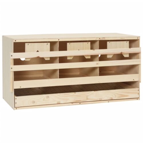 Chicken Laying Nest 3 Compartments 72x33x38cm Solid Pine Wood - Image 2