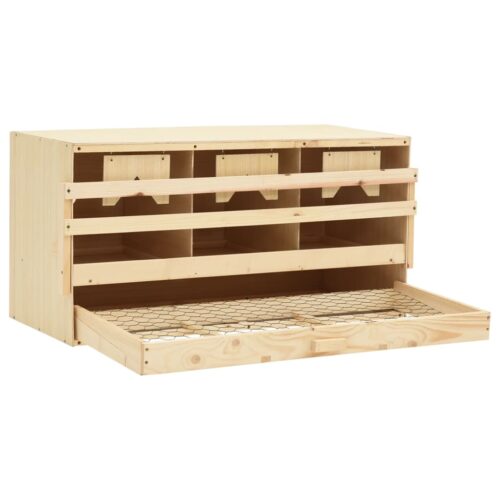Chicken Laying Nest 3 Compartments 72x33x38cm Solid Pine Wood - Image 3