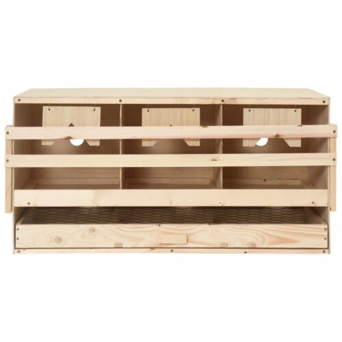 Chicken Laying Nest 3 Compartments 72x33x38cm Solid Pine Wood - Image 5