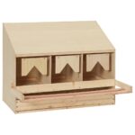 Chicken Laying Nest 3 Compartments 72x33x54cm Solid Pine Wood