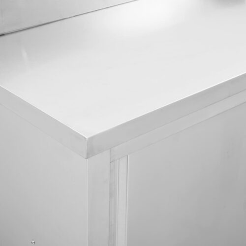 Work Table with Sliding Doors 100x50x(95-97)cm Stainless Steel - Image 5