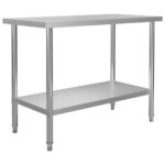 Kitchen Work Table 120x60x85cm Stainless Steel