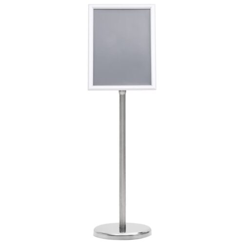 A4 Pedestal Poster Stand Silver Aluminium Alloy - Image 2