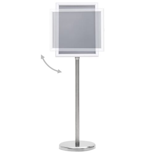 A4 Pedestal Poster Stand Silver Aluminium Alloy - Image 3