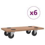 Dolly Trolleys 6pcs Rectangular Engineered Wood