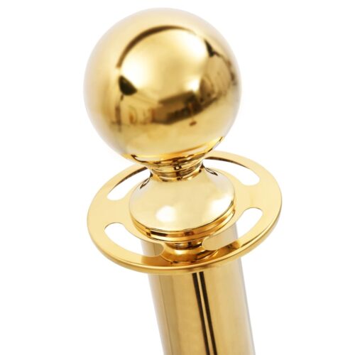 3 Piece VIP Queue Barrier Set Stainless Steel Gold - Image 5