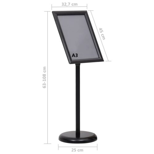 A3 Pedestal Poster Stand Black Aluminium Alloy - Image 11