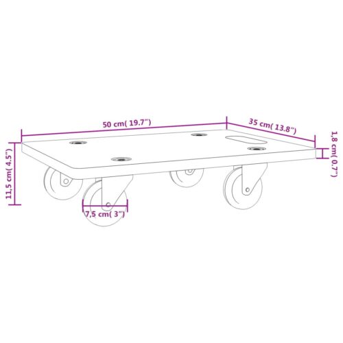 Transport Trolleys 2pcs Rectangular 50x35x11.5cm 250KG - Image 9