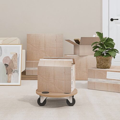 Dolly Trolleys 6pcs Round Engineered Wood - Image 9
