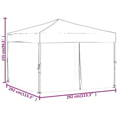 Folding Gazebo Party Tent Outdoor Wedding Tent Canopy Walls Camping Marquee 3x3m - Image 9