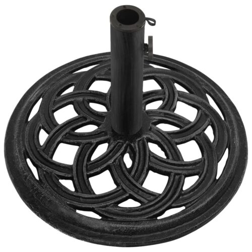 Outdoor Umbrella Base Stand Cantilever Beach Patio Pod Round Black Cast Iron - Image 3
