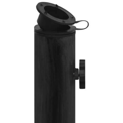 Outdoor Umbrella Base Stand Cantilever Beach Patio Pod Round Black Cast Iron - Image 6