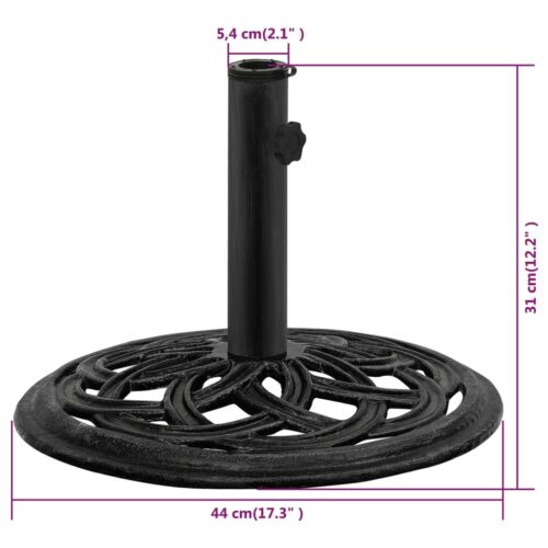 Outdoor Umbrella Base Stand Cantilever Beach Patio Pod Round Black Cast Iron - Image 7