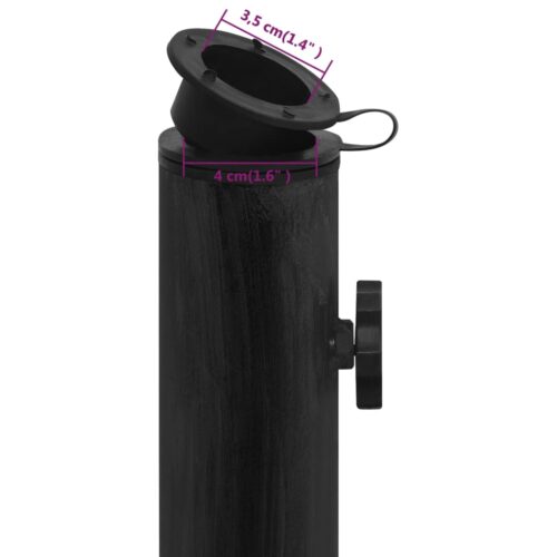 Outdoor Umbrella Base Stand Cantilever Beach Patio Pod Round Black Cast Iron - Image 8