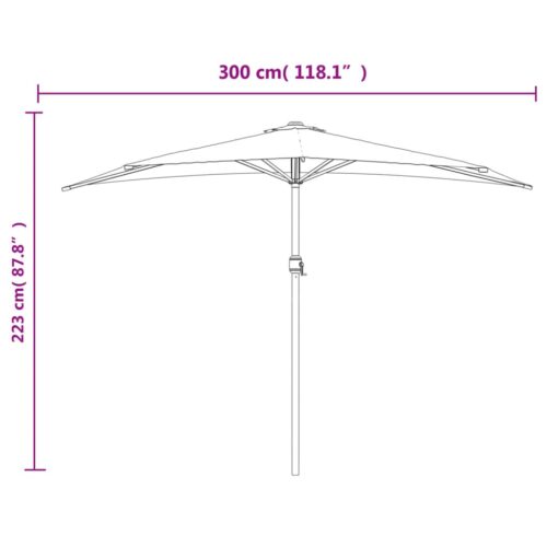 HALF Wall Mount Garden Umbrella Outdoor Patio Cantilever Parasol Terracotta - Image 9