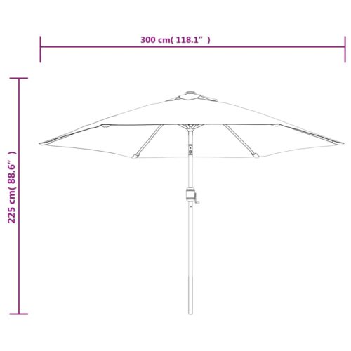 LED Lights Outdoor Garden Umbrella Patio Pool Balcony Shade Cantilever Parasol - Image 10