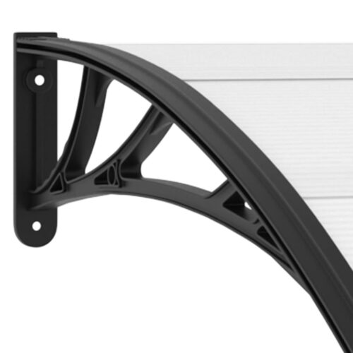 Door Canopy Black Transparent 120x75cm PC - Image 4