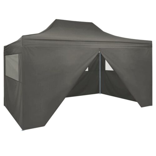 Professional Folding Party Tent with 4 Sidewalls 3x4m Steel Anthracite