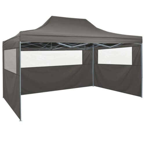 Professional Folding Party Tent with 4 Sidewalls 3x4m Steel Anthracite - Image 4