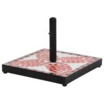 Parasol Base Terracotta White Square 12 kg
