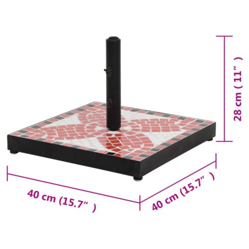 Parasol Base Terracotta White Square 12 kg - Image 7