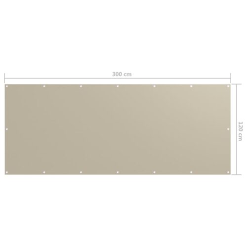 Balcony Screen Beige 120x300cm Oxford Fabric - Image 5