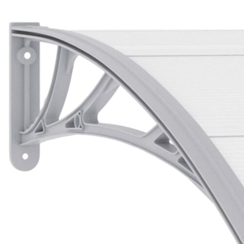 Door Canopy Grey Transparent 200x75cm PC - Image 4