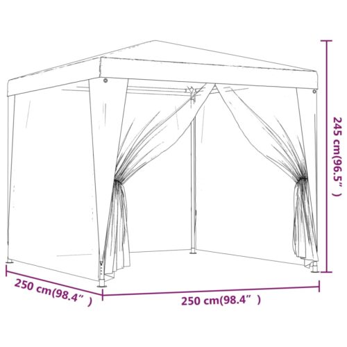 Outdoor Mesh Gazebo Event Party Wedding Tent Canopy Camping Marquee 2.5 x 2.5m - Image 7