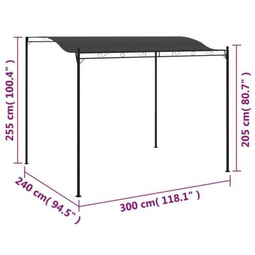 Sunshade Awning 3x2.4m Anthracite - Image 6