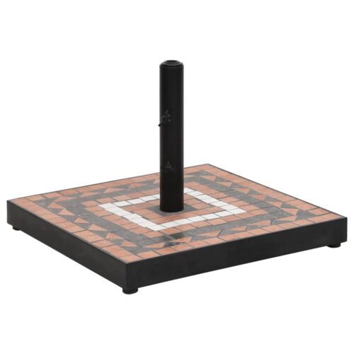 Parasol Base Terracotta White Square 12 kg