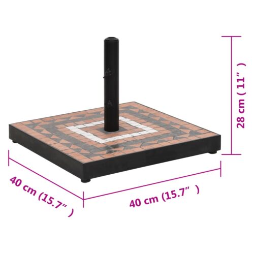Parasol Base Terracotta White Square 12 kg - Image 7