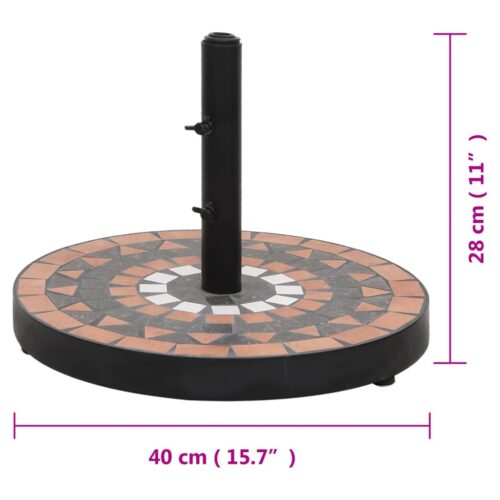 Parasol Base Terracotta White Round 12 kg - Image 7