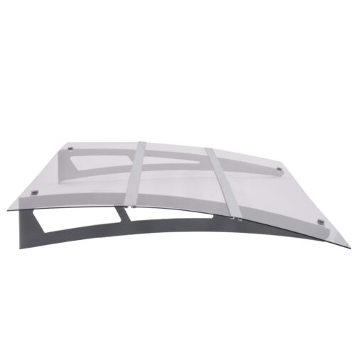 Door Canopy Silver Transparent 120x90cm Polycarbonate - Image 3