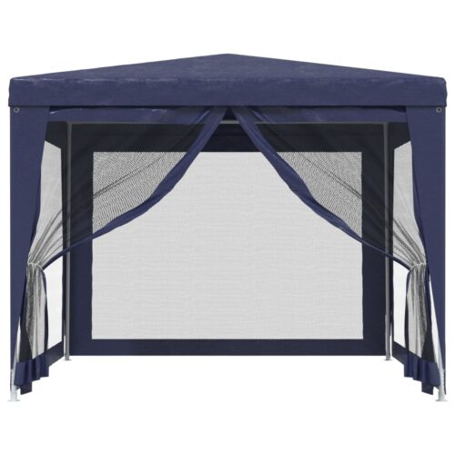 Party Tent with 4 Mesh Sidewalls Blue 3x3m HDPE - Image 3