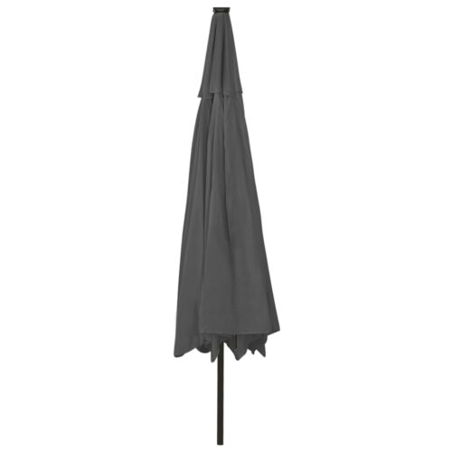 Outdoor Parasol with LED Lights Metal Pole 400cm Anthracite - Image 5