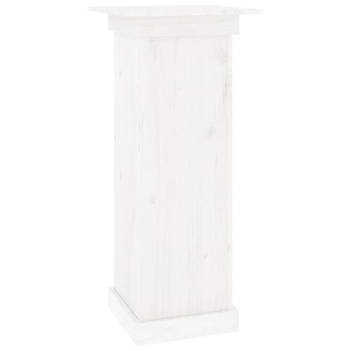 Square Pillar Garden Plant Stand Outdoor Entry Door Flower Pot Display White - Image 2