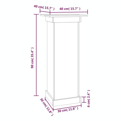 Square Pillar Garden Plant Stand Outdoor Entry Door Flower Pot Display White - Image 7