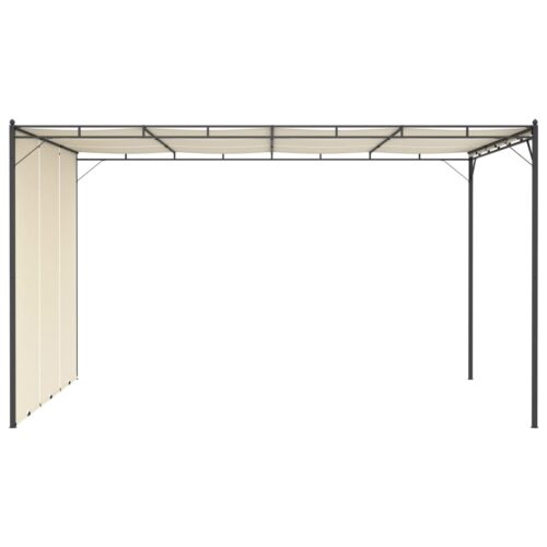 Garden Gazebo with Side Curtain 4x3x2.25m Cream - Image 3