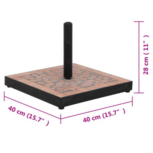 Parasol Base Terracotta Square 12 kg - Image 7