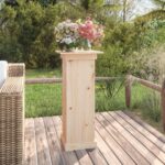 Pine Square Pillar Garden Plant Stand Outdoor Entry Door Flower Pot Display