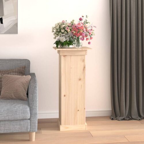 Pine Square Pillar Garden Plant Stand Outdoor Entry Door Flower Pot Display - Image 3
