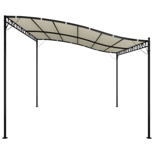Outdoor Awning Gazebo Garden Wedding Party Tent BBQ Sun Shade Canopy Cream 4x3m - Image 4