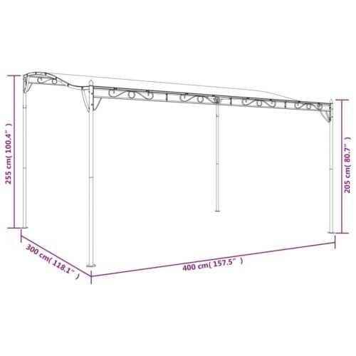 Outdoor Awning Gazebo Garden Wedding Party Tent BBQ Sun Shade Canopy Cream 4x3m - Image 8