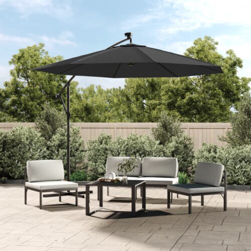 Cantilever Umbrella LED Lights Steel Pole 300cm Anthracite - Image 2