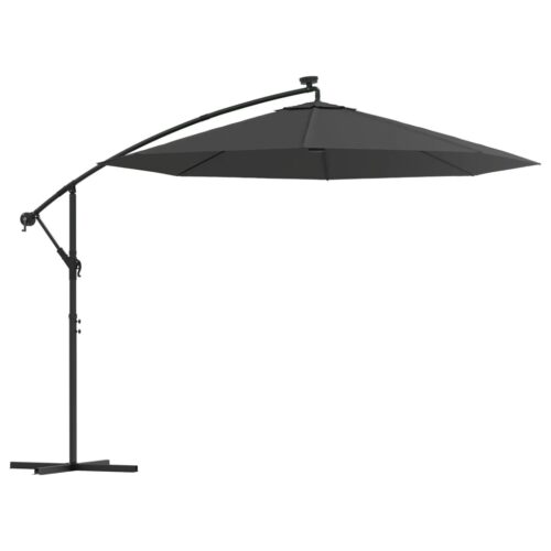 Cantilever Umbrella LED Lights Steel Pole 300cm Anthracite