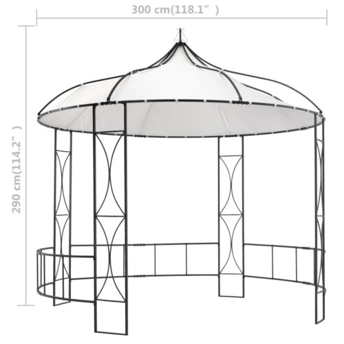Gazebo 300x290cm White Round - Image 6