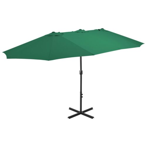 Outdoor Parasol with Aluminium Pole 460x270cm Green